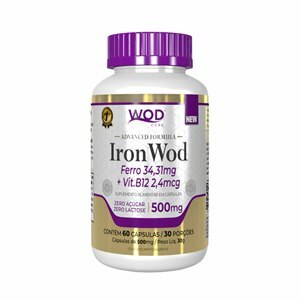 FERRO + VITAMINA B12 IRON WOD NUTRITION 500MG 60 CÁPSULAS