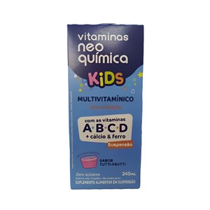 NEO QUÍMICA VITAMINA KIDS MULTIVITAMÍNICO TUTTI FRUTTI 240ML + COPO DOSADOR