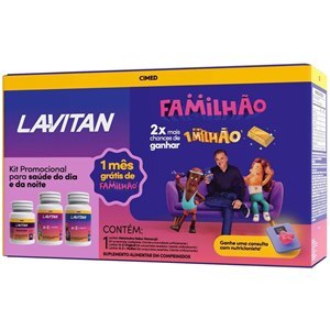 Lavitan Kit Familhão A-Z+Mulher 60 Comprimidos + A-Z Original 60 Comprimidos + Melatonina Maracujá 30 Comprimidos Mastigáveis