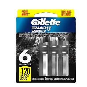 CARGA GILLETTE MACH3 CARBONO 6 UNIDADES