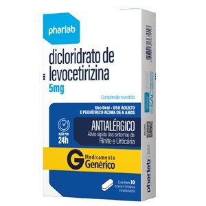 Levocetirizina 5mg 10 Comprimidos - Pharlab Genérico (Zyxem)