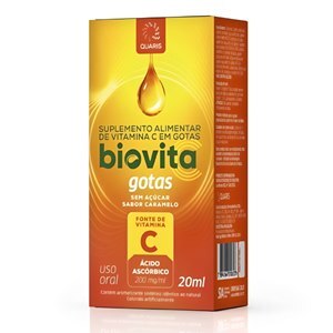 VITAMINA C - BIOVITA C GOTAS SEM AÇÚCAR SABOR CARAMELO 20ML