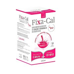 FIXA-CAL B12 + CÁLCIO + VITAMINA D SABOR MORANGO SUSPENSÃO 240ML 