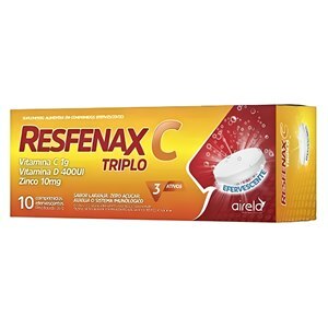 VITAMINA C + D + ZINCO - RESFENAX C TRIPLO 10 COMPRIMIDOS EFERVESCENTES