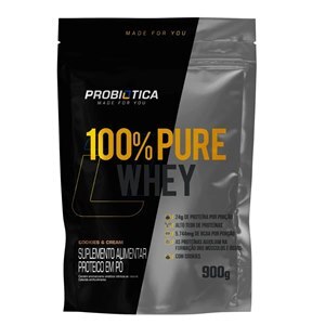 100% PURE WHEY PROBIÓTICA SABOR COOKIES & CREAM 900G