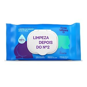 LENÇO UMEDECIDO TOILET POS Nº 2 FREE WIPES 50 UNIDADES