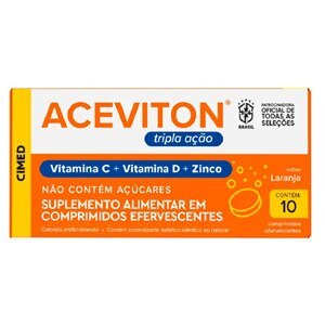 Vitamina C - Aceviton Tripla Ação Laranja 10 Comprimidos Efervescentes