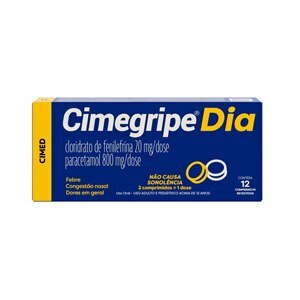 Paracetamol + Fenilefrina - Cimegripe Dia12 Comprimidos
