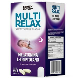 Melatonina + Triptofano + Vitamina B1 Multi Relax 60 Cápsulas Sidney Oliveira