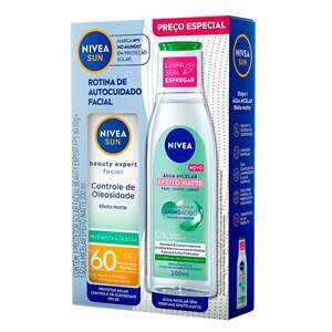 PROTETOR SOLAR FACIAL NIVEA SUN CONTROLE OLEOSIDADE FPS60 50G + ÁGUA MICELAR EFEITO MATTE 200ML