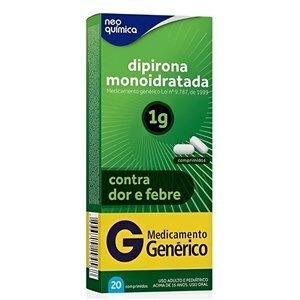 DIPIRONA 1G 20 COMPRIMIDOS - NEO QUÍMICA - GENÉRICO