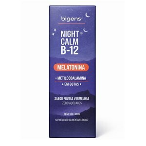 Melatonina Night Calm + Vitamina B12 Sabor Frutas Vermelhas Gotas 30Ml