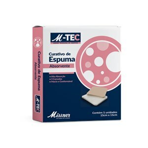 CURATIVO M-TEC ESPUMA ABSORVENTE SILICONE SEM BORDA MISSNER 15CM x 15CM