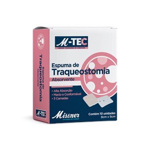 CURATIVO M-TEC ESPUMA ABSORVENTE PARA TRAQUEOSTOMIA MISSNER 8CM x 9CM