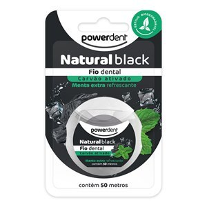 FIO DENTAL NATURAL BLACK POWERDENT 50 METROS