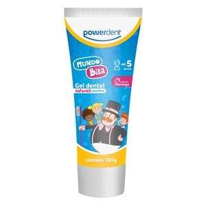 GEL DENTAL INFANTIL MUNDO BITA SABOR MORANGO POWERDENT 100G