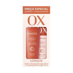 SHAMPOO + CONDICIONADOR KIT OX LONGOS 375ML + 170ML