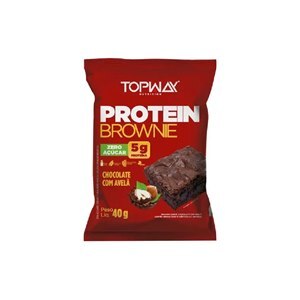 BROWNIE PROTEIN SABOR CHOCOLATE COM AVELÃ TOPWAY 40G