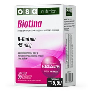 BIOTINA 45MCG 30 COMPRIMIDOS MASTIGÁVEIS OSA NUTRITION