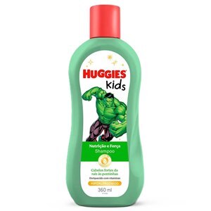 SHAMPOO HUGGIES KIDS NUTRIÇÃO E FORÇA HULK 360ML