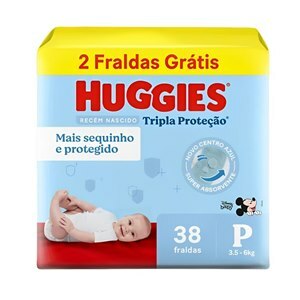 FRALDA HUGGIES TRIPLA PROTEÇÃO MEGUINHA P LEVE 38 PAGUE 36 UNIDADES