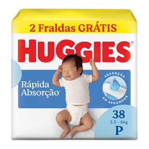 Fralda Huggies Tripla Proteção P - Leve 38 Pague 36 Unidades