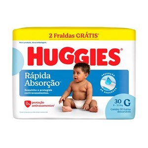 Fralda Huggies Tripla Proteção G - 30 Unidades