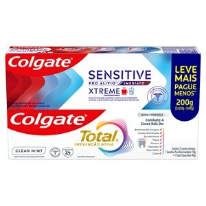 KIT CREME DENTAL SENSITIVE PRO ALÍVIO 110G + CREME DENTAL COLGATE TOTAL CLEAN MINT 90G