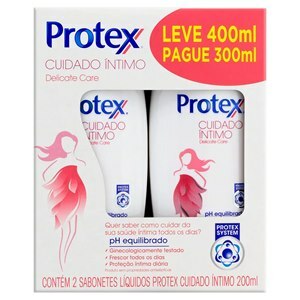 PACK SABONETE ÍNTIMO LÍQUIDO PROTEX DELICATE CARE LEVE 400ML PAGUE 300ML
