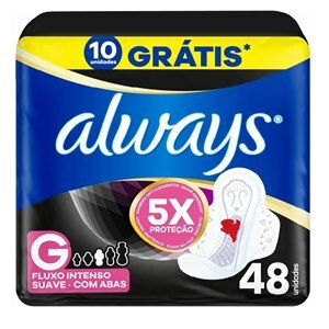 Absorvente Always Noturno Cobertura Suave Tamanho G Com Abas Leve 48 E Pague 38 Unidades