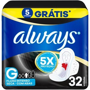 Absorvente Always Noturno Cobertura Seca Tamanho G Com Abas Leve 32 E Pague 27 Unidades