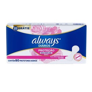 Protetor Diário Always Proteção Sem Perfume 80 Unidades Leve Mais Pague Menos