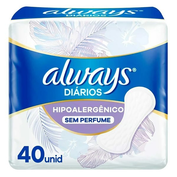 Protetor Diário Always Sem Perfume Sem Abas - 40 Unidades - Ultrafarma