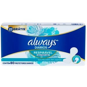 Protetor Diário Always Respirável - 80 Unidades
