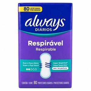 Protetor Diário Always Respirável - 80 Unidades