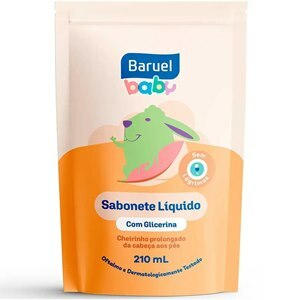 SABONETE LÍQUIDO GLICERINA PELE DELICADA BARUEL BABY REFIL 210ML