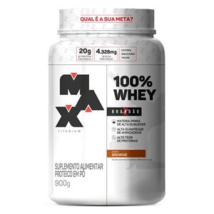 100% WHEY MAX TITANIUM RAFAEL BRANDÃO SABOR BROWNIE 900G