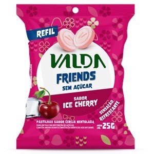 Pastilhas Valda Friends Sabor Ice Cherry Sem Açúcar Sachê 25G