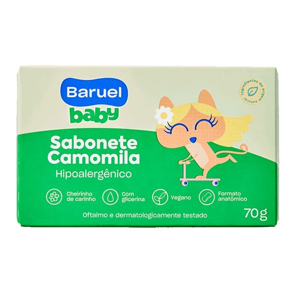 SABONETE EM BARRA BARUEL BABY CAMOMILA 70G