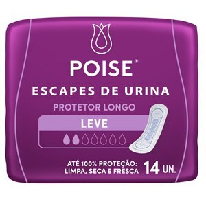 Protetor Diário Poise Escapes De Urina Longo Sem Abas - 14 Unidades