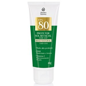 PROTETOR SOLAR FACIAL COR BEGE NATURAL FPS80 ABELHA RAINHA 40G