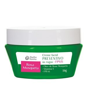 CREME FACIAL ROSA MOSQUETA ANTI-RUGAS FPS15 ABELHA RAINHA 50G