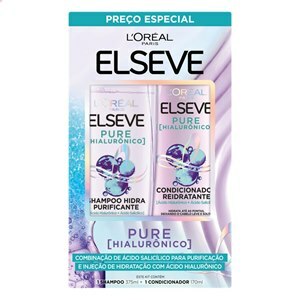 SHAMPOO ELSEVE PURE HIALURÔNICO 375ML+CONDICIONADOR ELSEVE PURE HIALURÔNICO 170ML