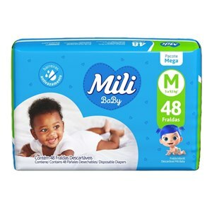 FRALDA MILI BABY MEGA M 48 UNIDADES