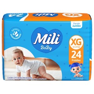 FRALDA MILI BABY JUMBO XG 24 UNIDADES
