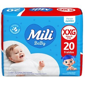 Fralda Mili Baby Jumbo Xxg 20 Unidades