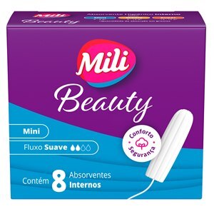 Absorvente Interno Mili Beauty Mini Fluxo Suave - 8 Unidades