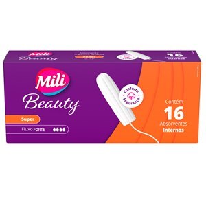 Absorvente Interno Mili Beauty Super Fluxo Forte - 16 Unidades