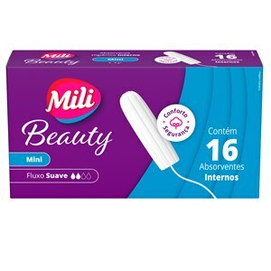Absorvente Interno Mili Beauty Mini Fluxo Suave - 16 Unidades