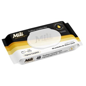 Toalhas Umedecidas Mili Prime Comfort - 48 Unidades